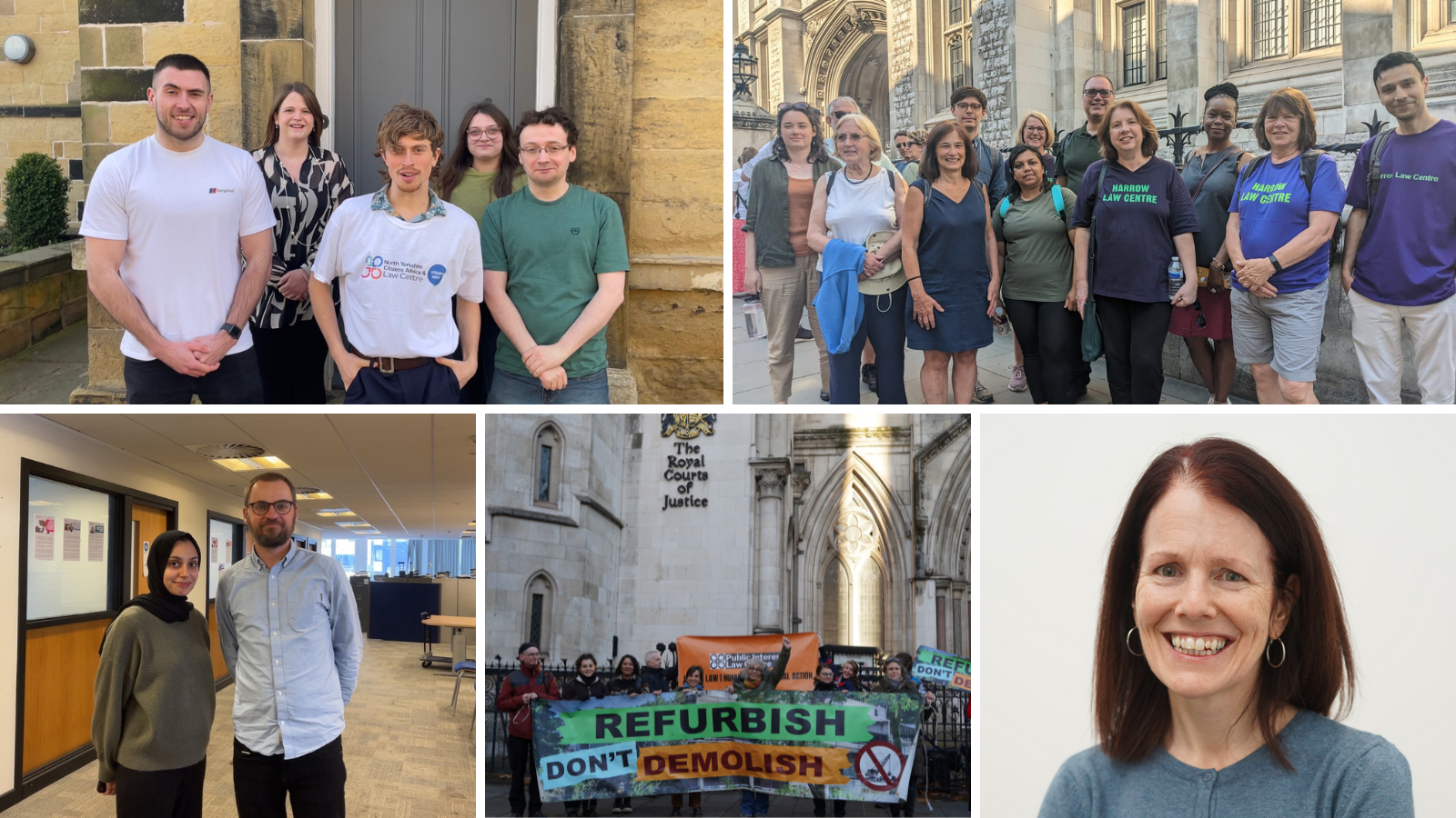 Top: North Yorkshire Citizens Advice and Law Centre, Harrow Law Centre. Bottom: Sabira Kashmiri and Paul Keeley, Public Interest Law Centre, Esme Madill


